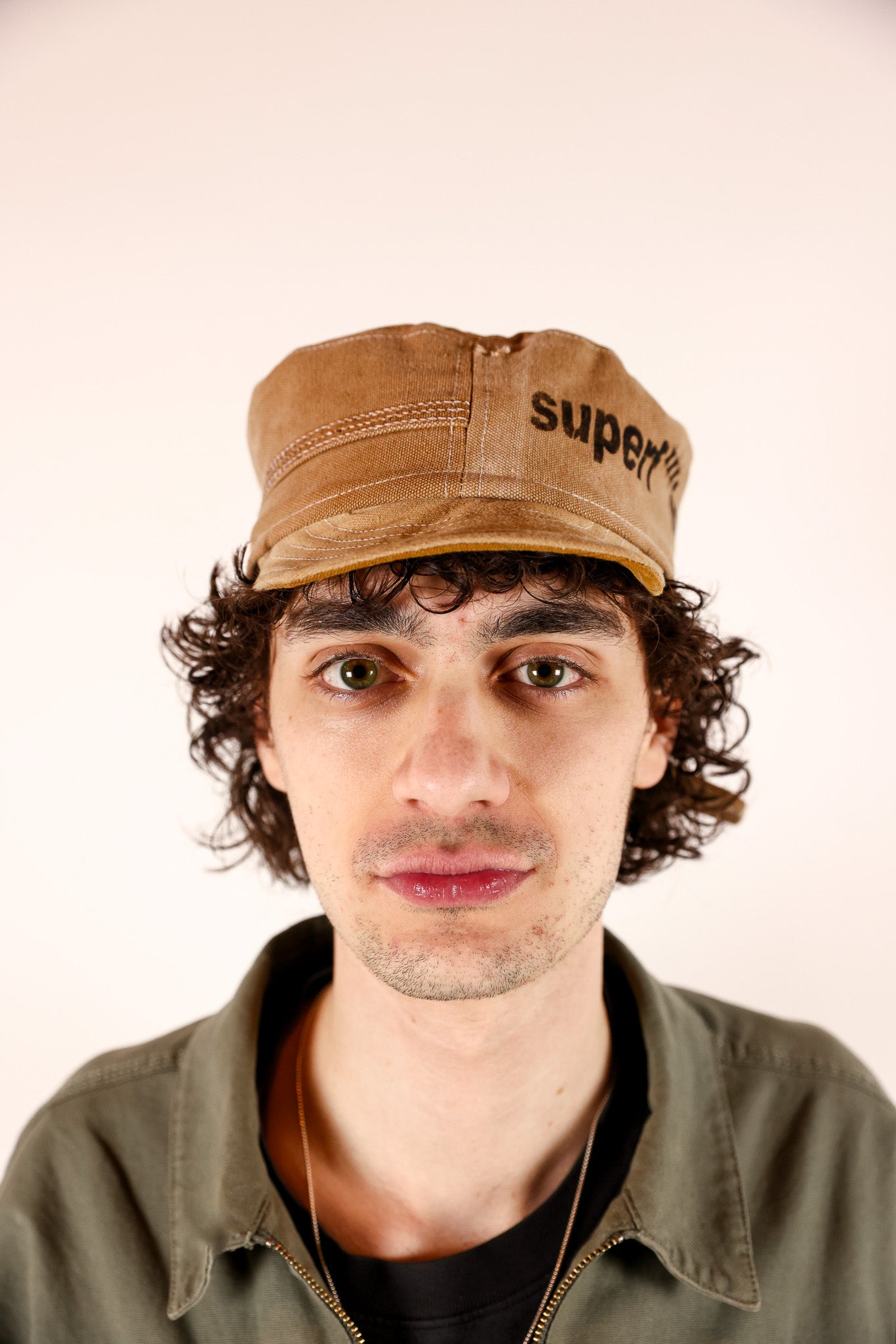 TAN CADET BLACK PRINT + RED LINING