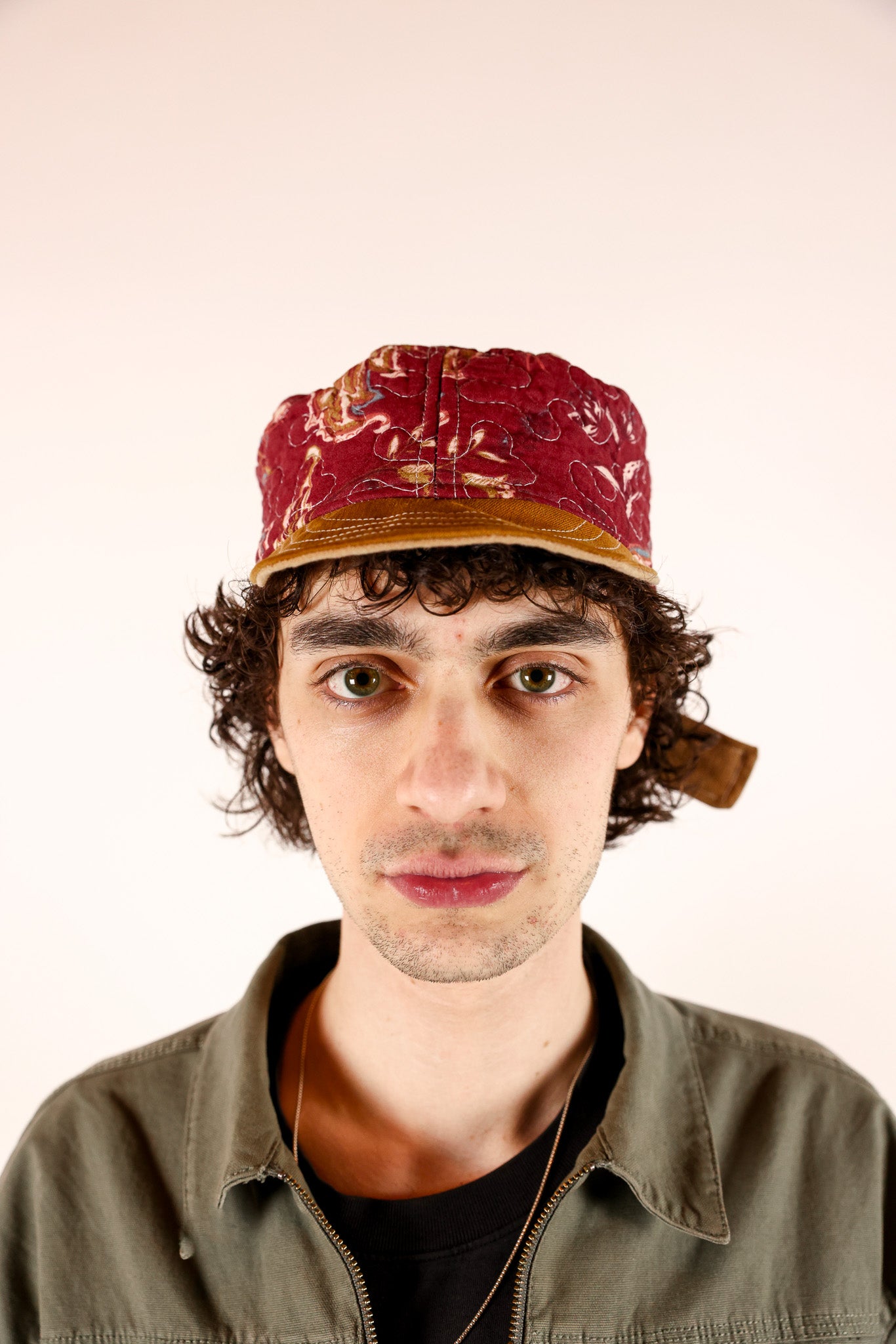 TAN CADET BLACK PRINT + RED LINING