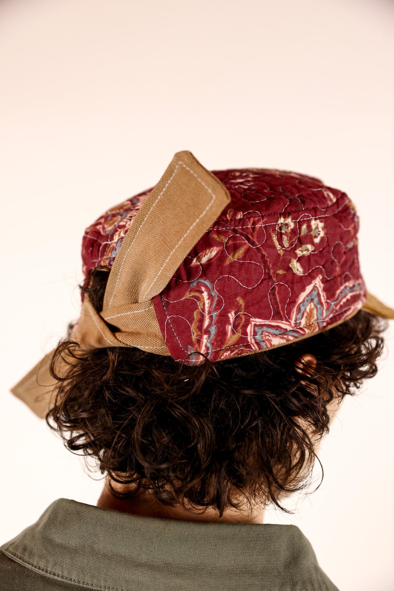 TAN CADET BLACK PRINT + RED LINING