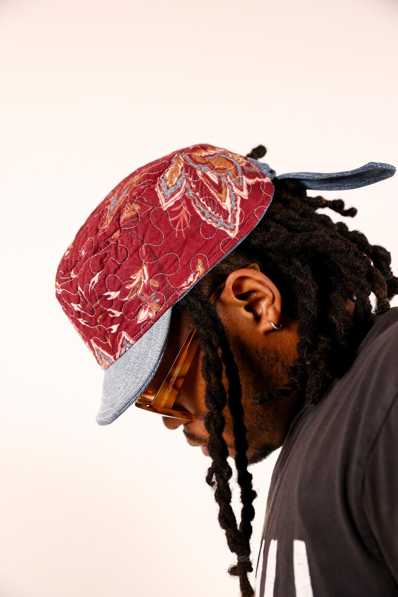 DENIM CADET BLACK PRINT + RED LINING