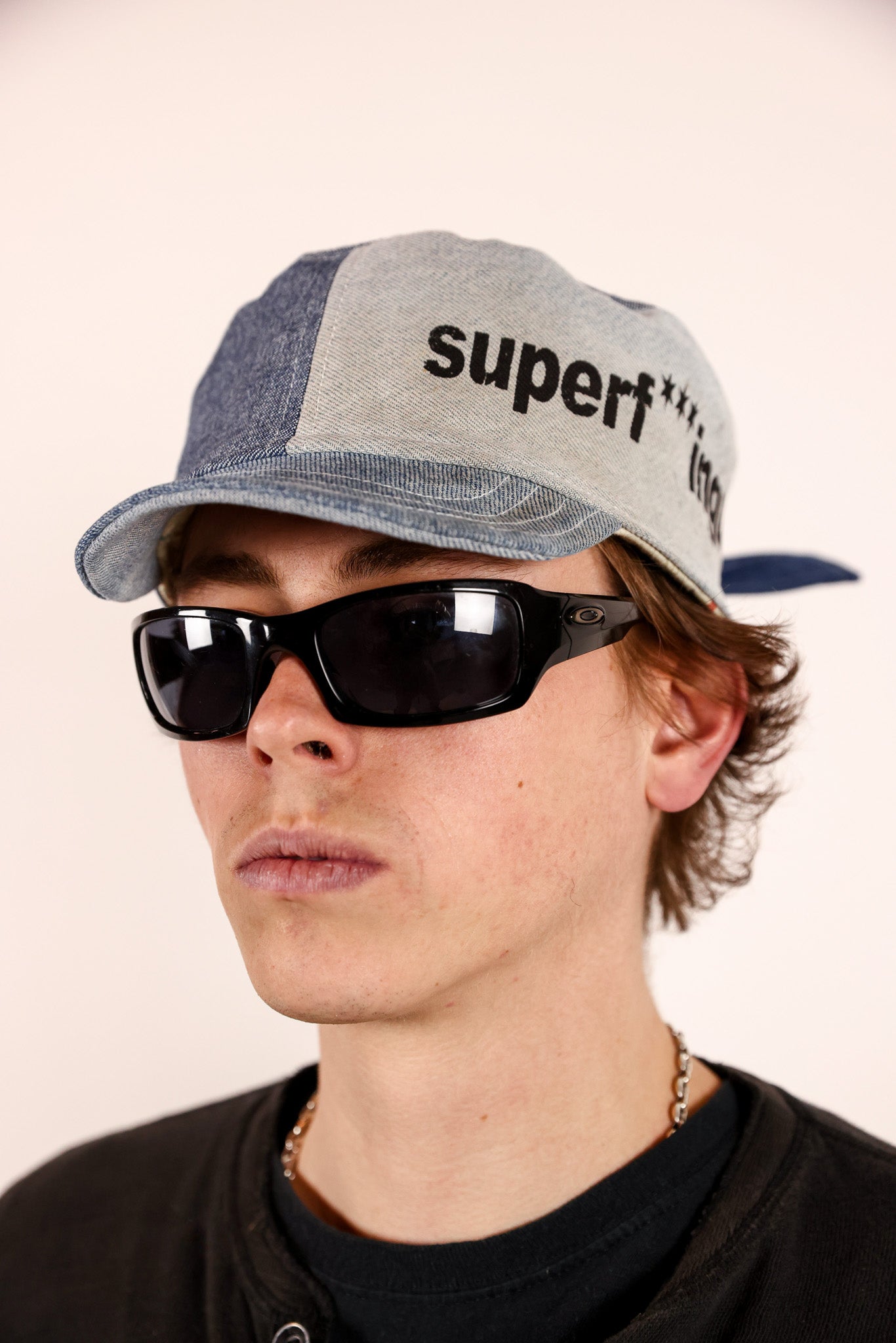 DENIM CADET BLACK PRINT + RED LINING